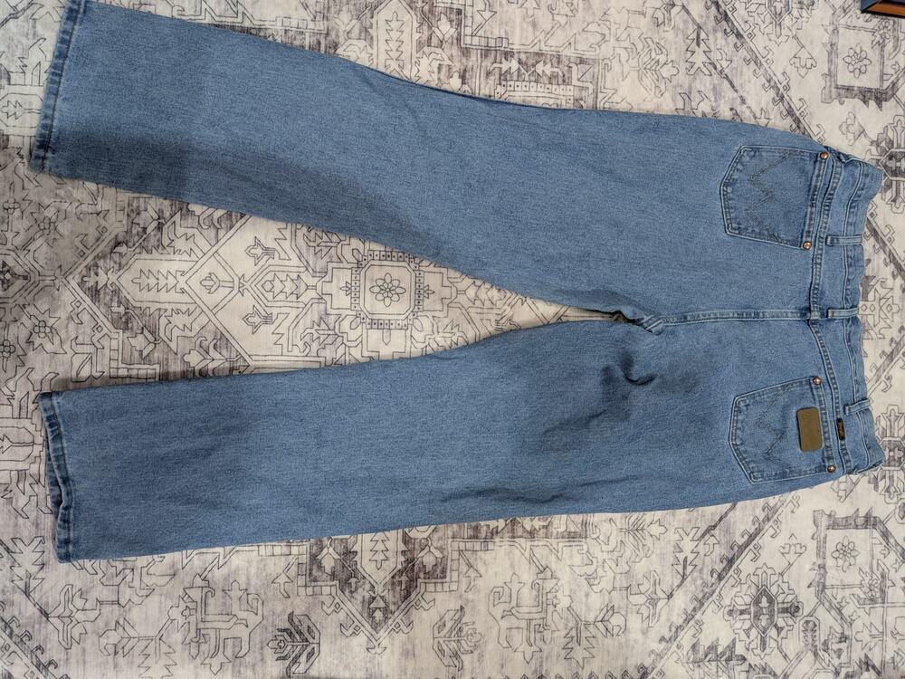 Mens Wrangler 936ATW Western Bootcut Light Wash Jeans